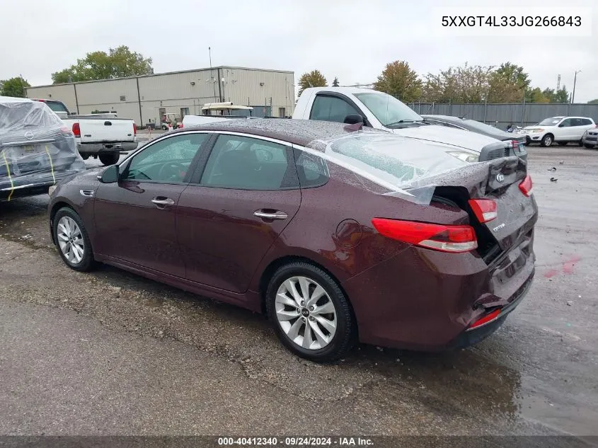 2018 Kia Optima Lx/S VIN: 5XXGT4L33JG266843 Lot: 40412340