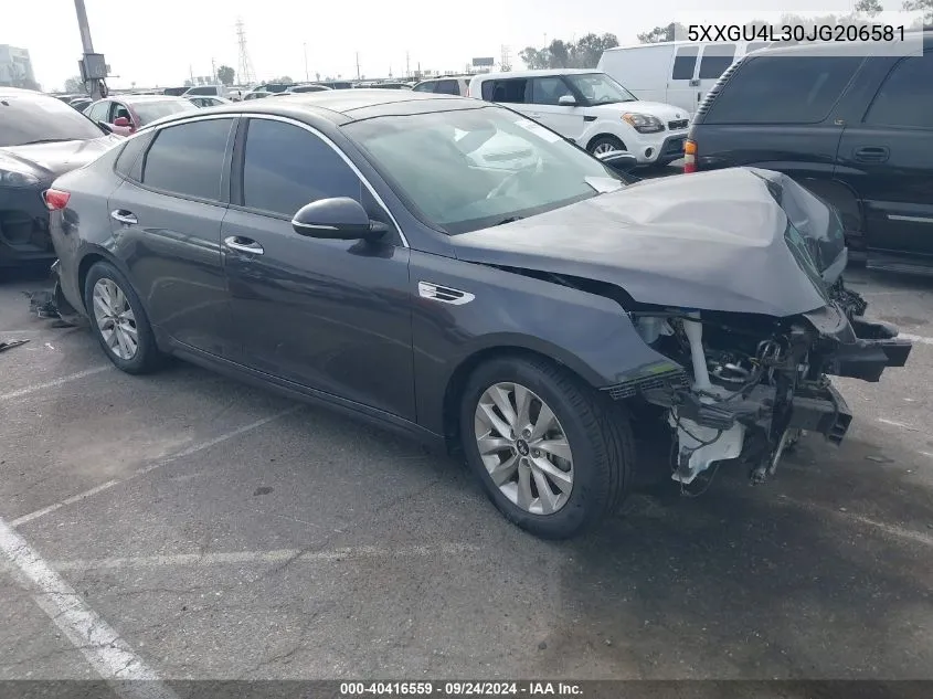 5XXGU4L30JG206581 2018 Kia Optima Ex