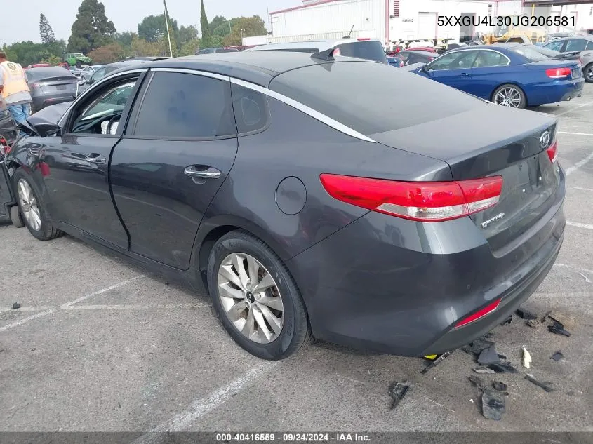 2018 Kia Optima Ex VIN: 5XXGU4L30JG206581 Lot: 40416559