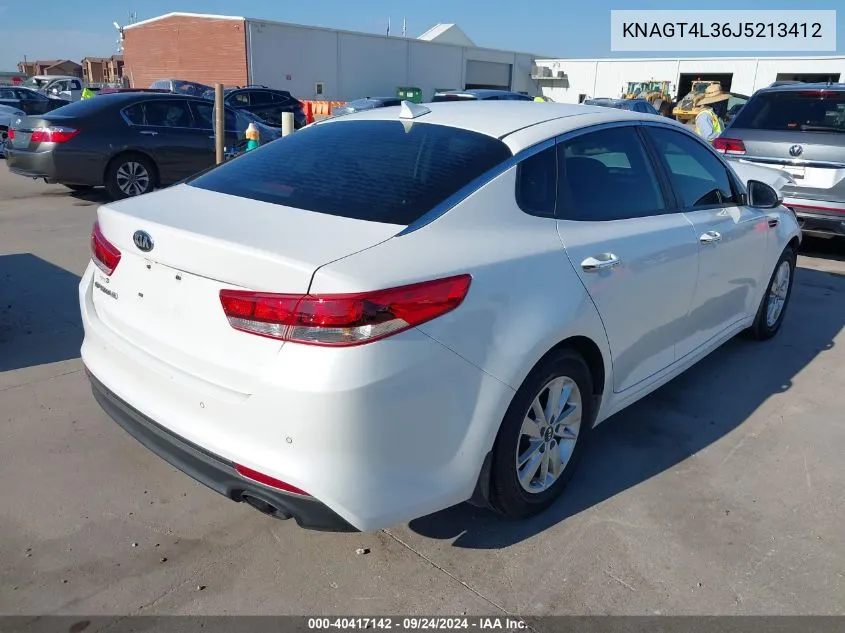 KNAGT4L36J5213412 2018 Kia Optima Lx