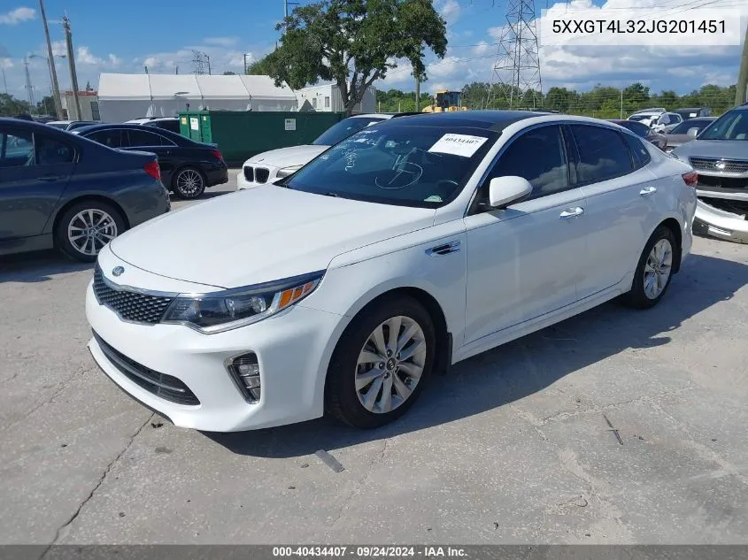 2018 Kia Optima S VIN: 5XXGT4L32JG201451 Lot: 40434407