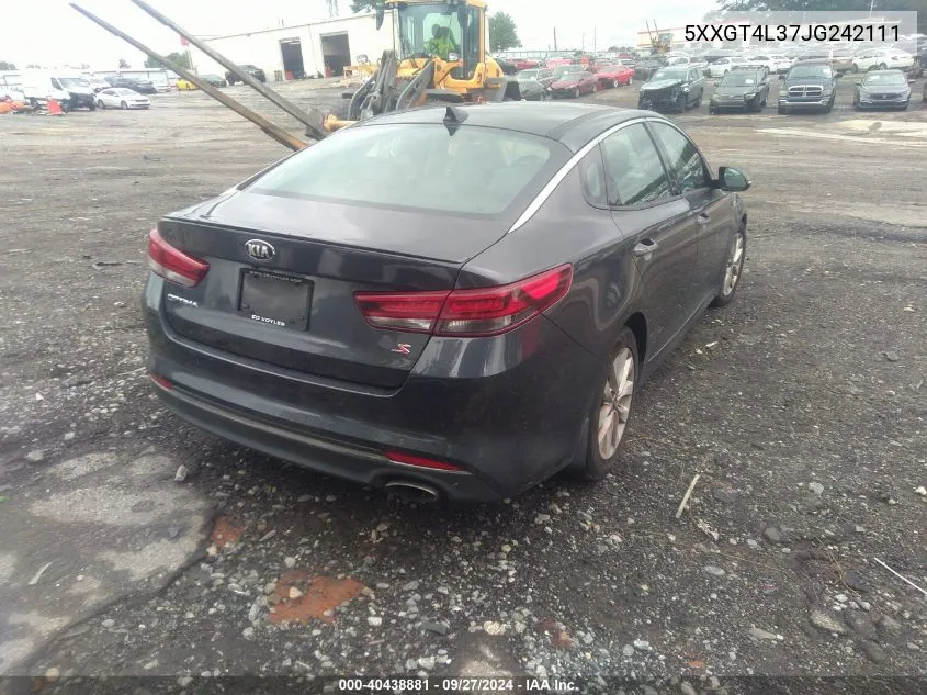 5XXGT4L37JG242111 2018 Kia Optima S