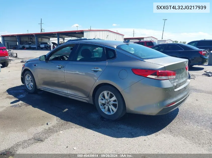 2018 Kia Optima Lx VIN: 5XXGT4L32JG217939 Lot: 40439814