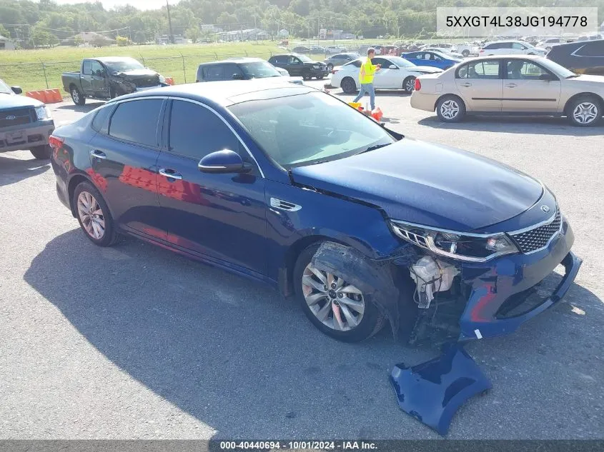 5XXGT4L38JG194778 2018 Kia Optima Lx/S