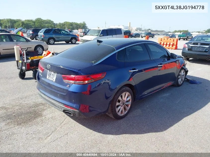 5XXGT4L38JG194778 2018 Kia Optima Lx/S