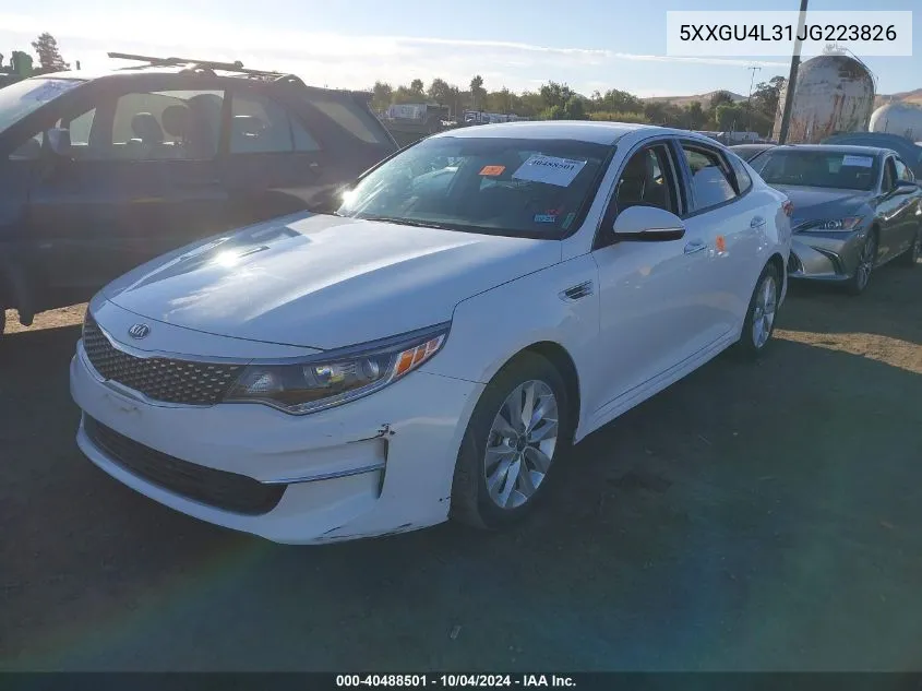 2018 Kia Optima Ex VIN: 5XXGU4L31JG223826 Lot: 40488501