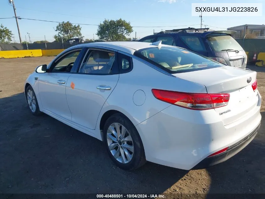 5XXGU4L31JG223826 2018 Kia Optima Ex