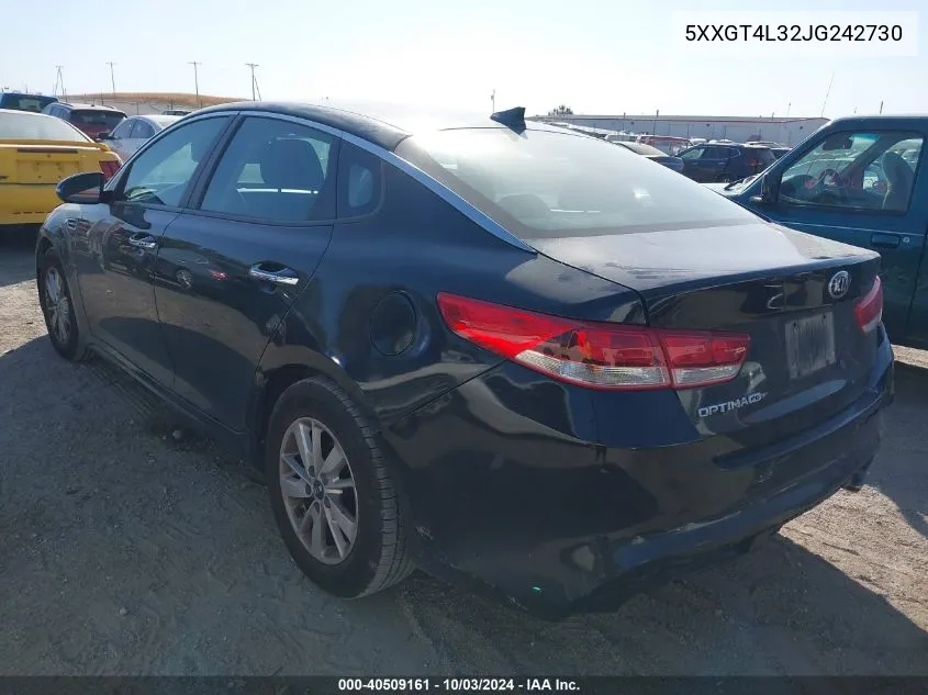 2018 Kia Optima Lx VIN: 5XXGT4L32JG242730 Lot: 40509161