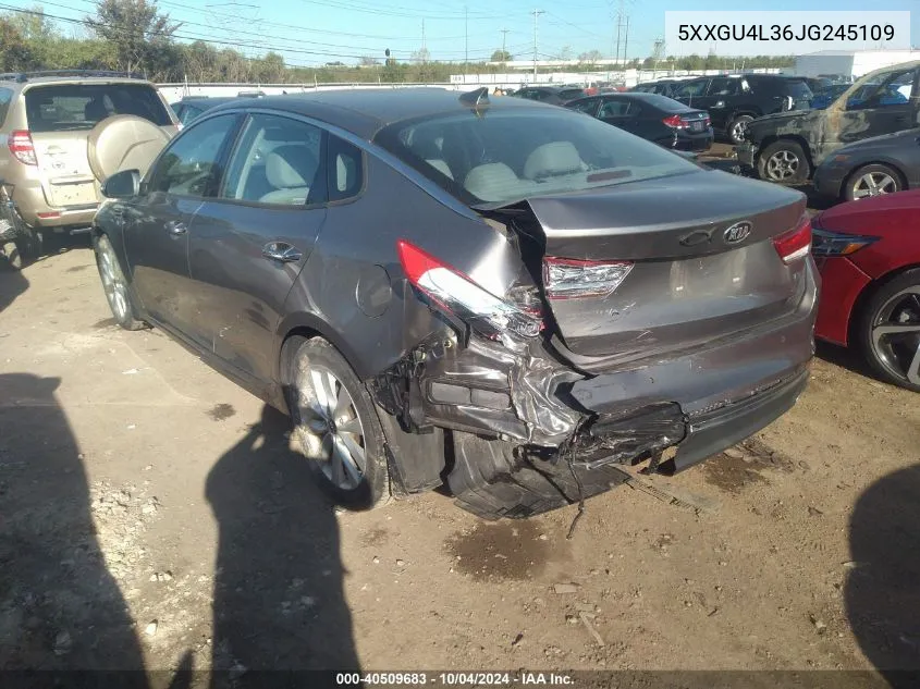 5XXGU4L36JG245109 2018 Kia Optima Ex