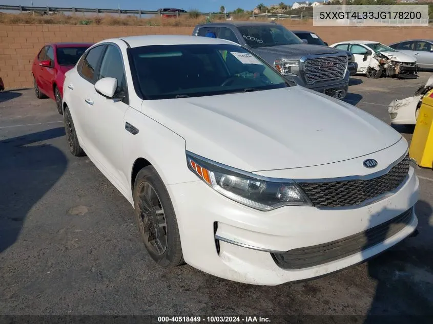 2018 Kia Optima Lx VIN: 5XXGT4L33JG178200 Lot: 40518449