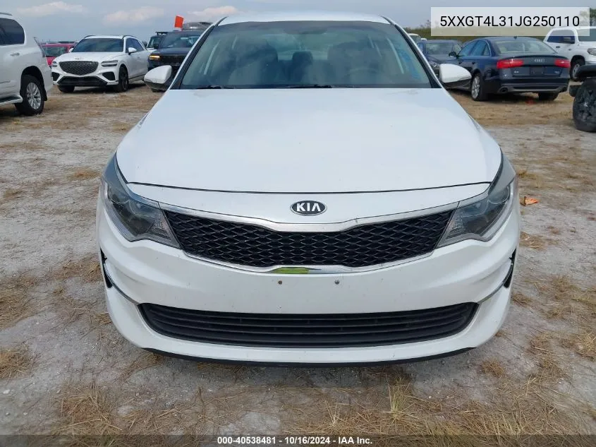 2018 Kia Optima Lx VIN: 5XXGT4L31JG250110 Lot: 40538481