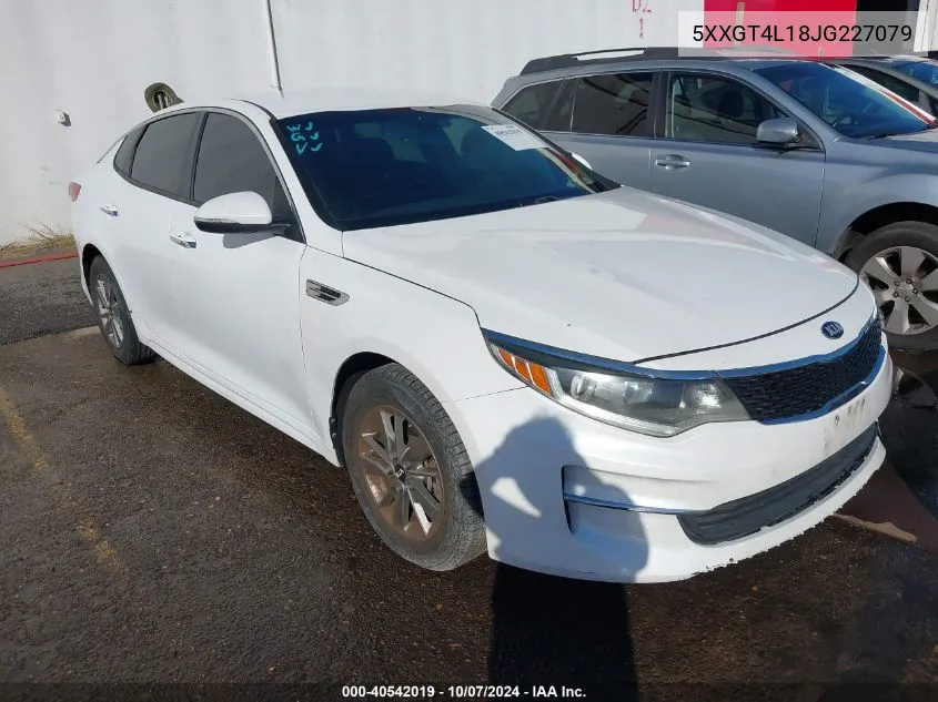 2018 Kia Optima Lx Turbo VIN: 5XXGT4L18JG227079 Lot: 40542019