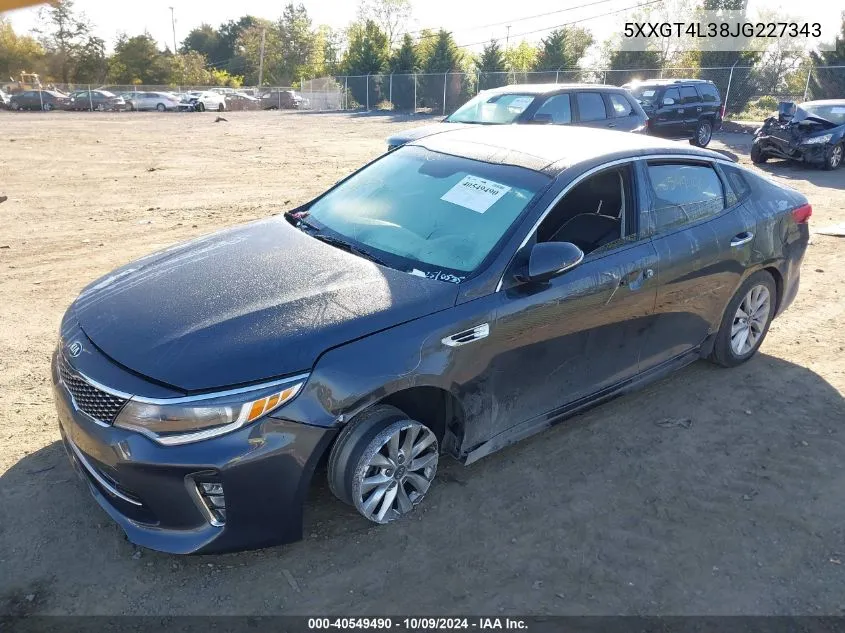 2018 Kia Optima S VIN: 5XXGT4L38JG227343 Lot: 40549490