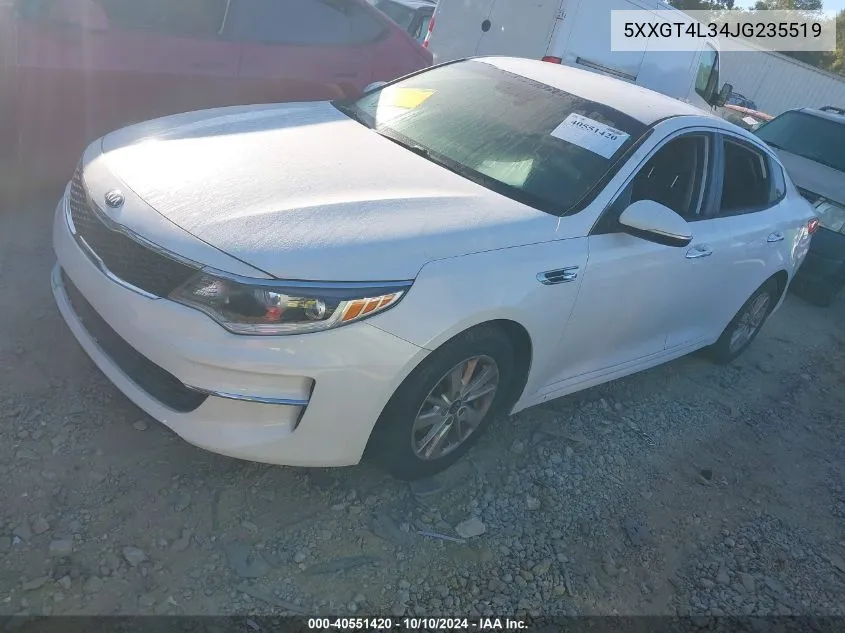 2018 Kia Optima Lx VIN: 5XXGT4L34JG235519 Lot: 40551420