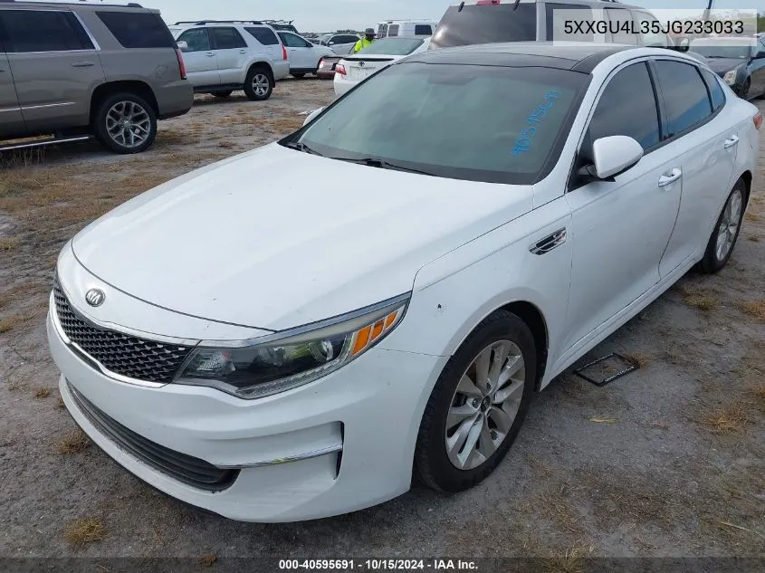 2018 Kia Optima Ex VIN: 5XXGU4L35JG233033 Lot: 40595691