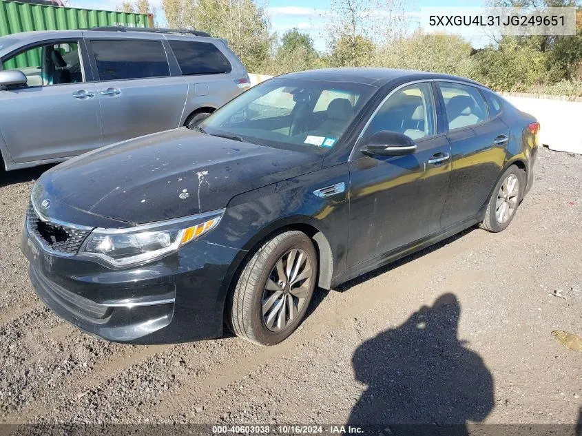 2018 Kia Optima Ex VIN: 5XXGU4L31JG249651 Lot: 40603038