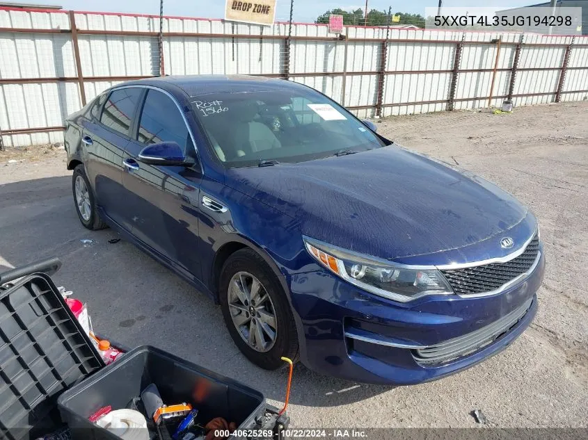 2018 Kia Optima Lx VIN: 5XXGT4L35JG194298 Lot: 40625269