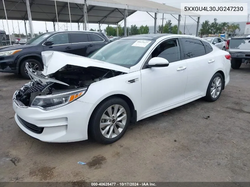 2018 Kia Optima Ex VIN: 5XXGU4L30JG247230 Lot: 40625477