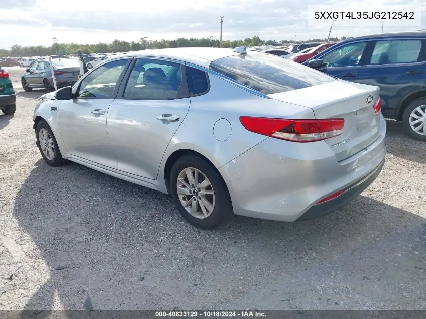 2018 Kia Optima Lx VIN: 5XXGT4L35JG212542 Lot: 40633129