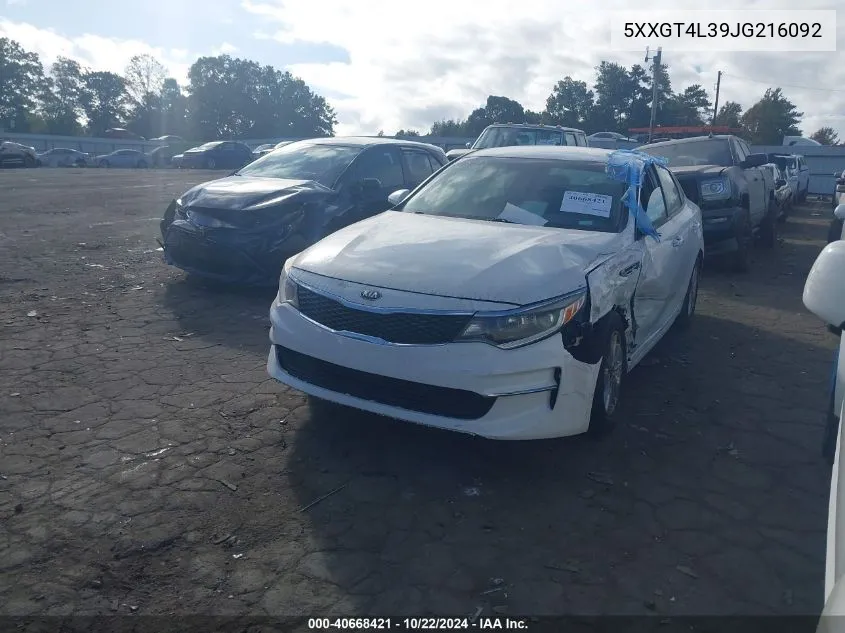 2018 Kia Optima Lx VIN: 5XXGT4L39JG216092 Lot: 40668421