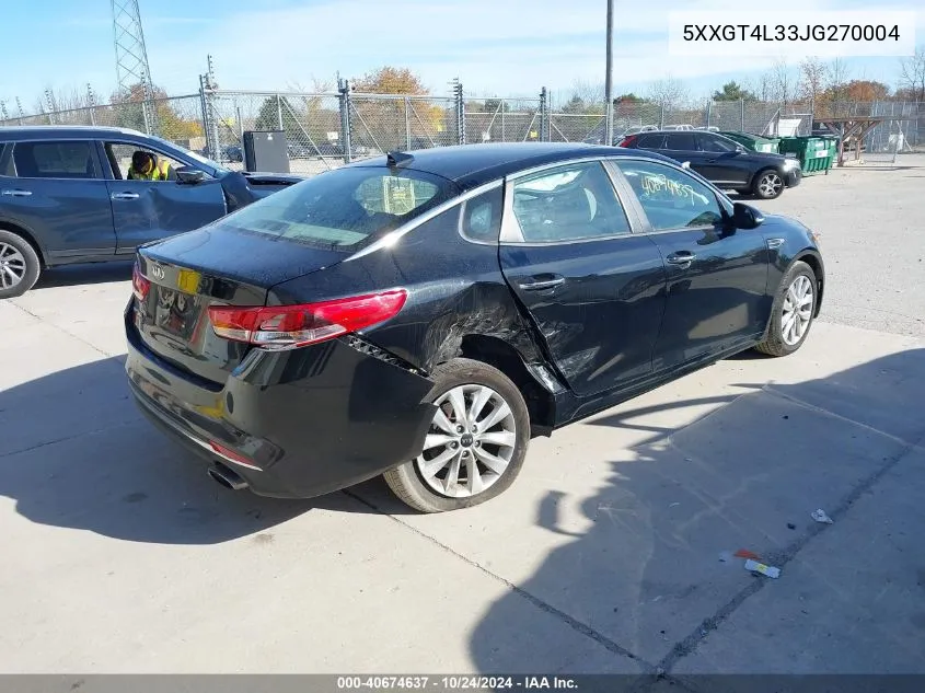 2018 Kia Optima Lx/S VIN: 5XXGT4L33JG270004 Lot: 40674637