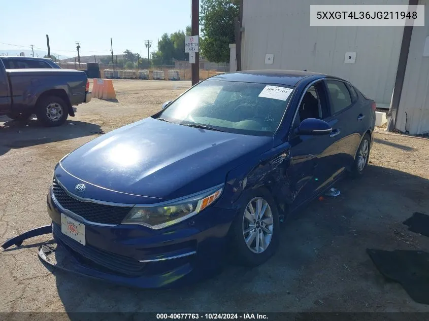 2018 Kia Optima Lx/S VIN: 5XXGT4L36JG211948 Lot: 40677763