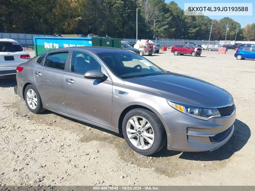 2018 Kia Optima Lx VIN: 5XXGT4L39JG193588 Lot: 40679548