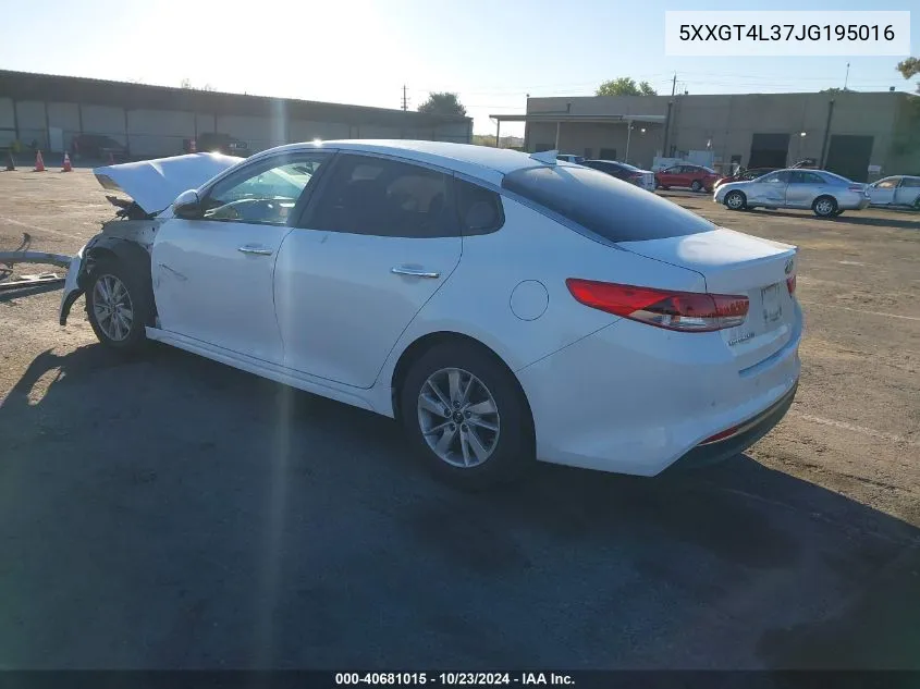 2018 Kia Optima Lx VIN: 5XXGT4L37JG195016 Lot: 40681015