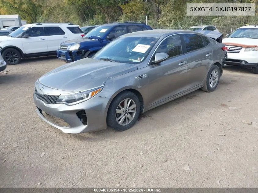 2018 Kia Optima Lx VIN: 5XXGT4L3XJG197827 Lot: 40705394