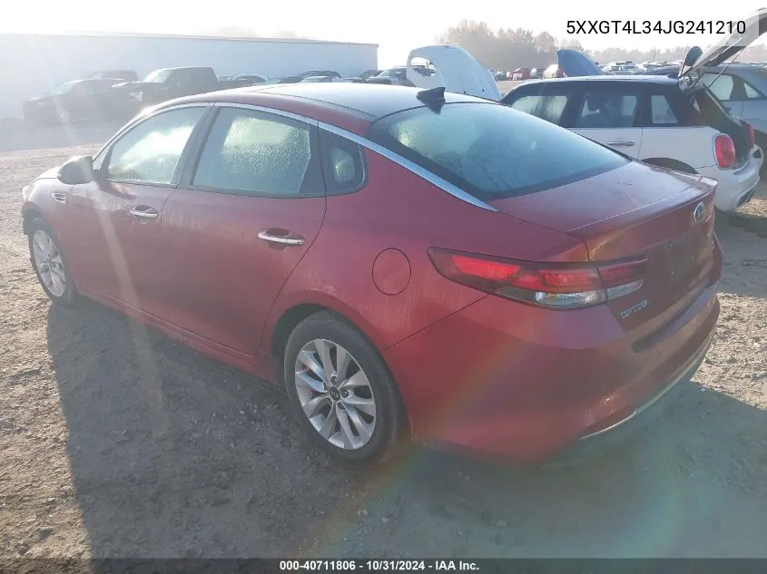 2018 Kia Optima S VIN: 5XXGT4L34JG241210 Lot: 40711806