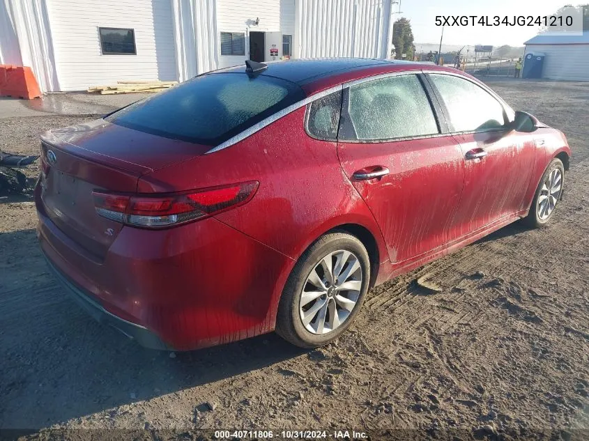 2018 Kia Optima S VIN: 5XXGT4L34JG241210 Lot: 40711806