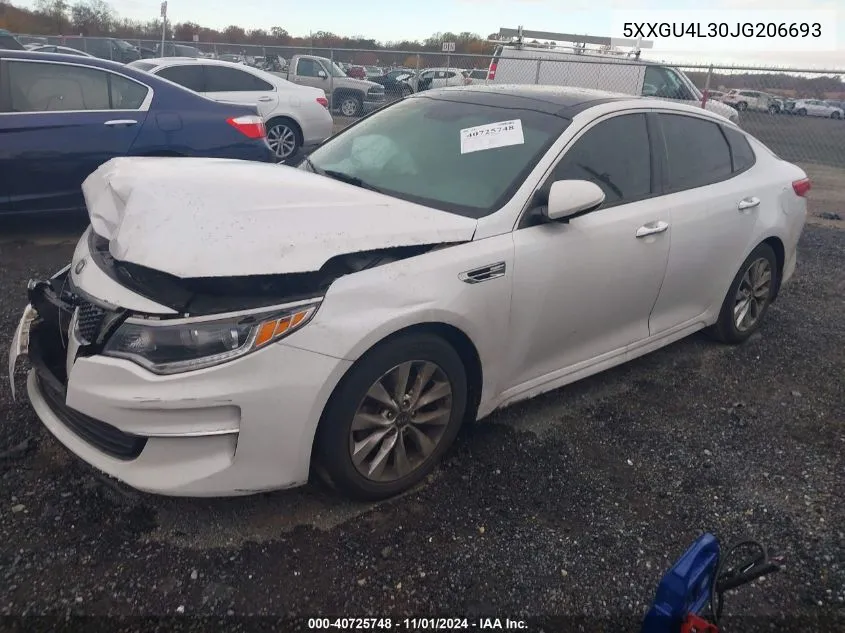 2018 Kia Optima Ex VIN: 5XXGU4L30JG206693 Lot: 40725748