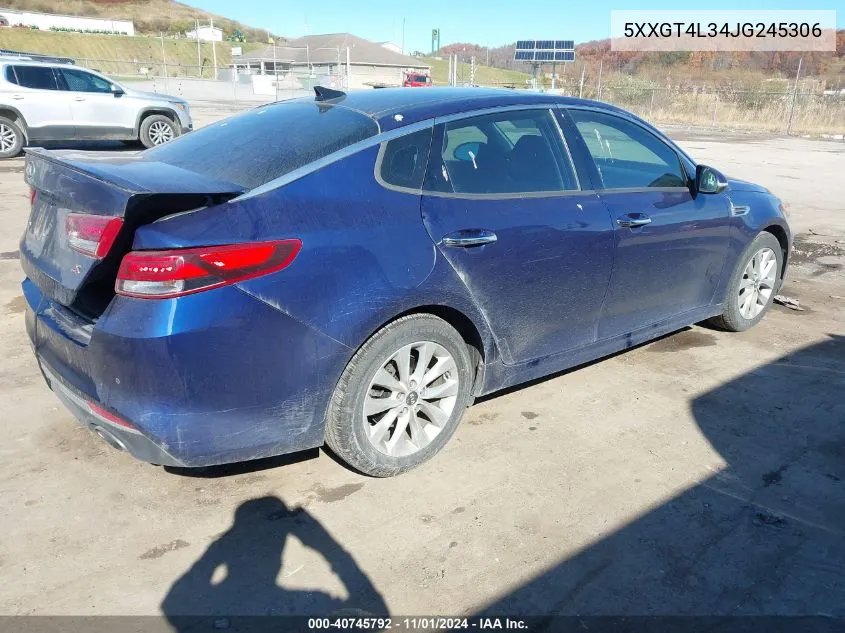 2018 Kia Optima S VIN: 5XXGT4L34JG245306 Lot: 40745792