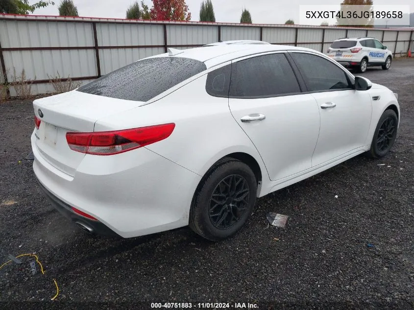 2018 Kia Optima Lx VIN: 5XXGT4L36JG189658 Lot: 40751883