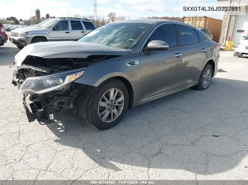 2018 Kia Optima Lx VIN: 5XXGT4L36JG227891 Lot: 40752442