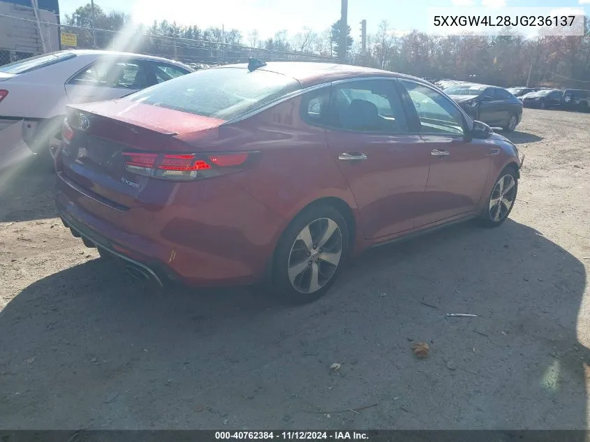 2018 Kia Optima Sx Turbo VIN: 5XXGW4L28JG236137 Lot: 40762384