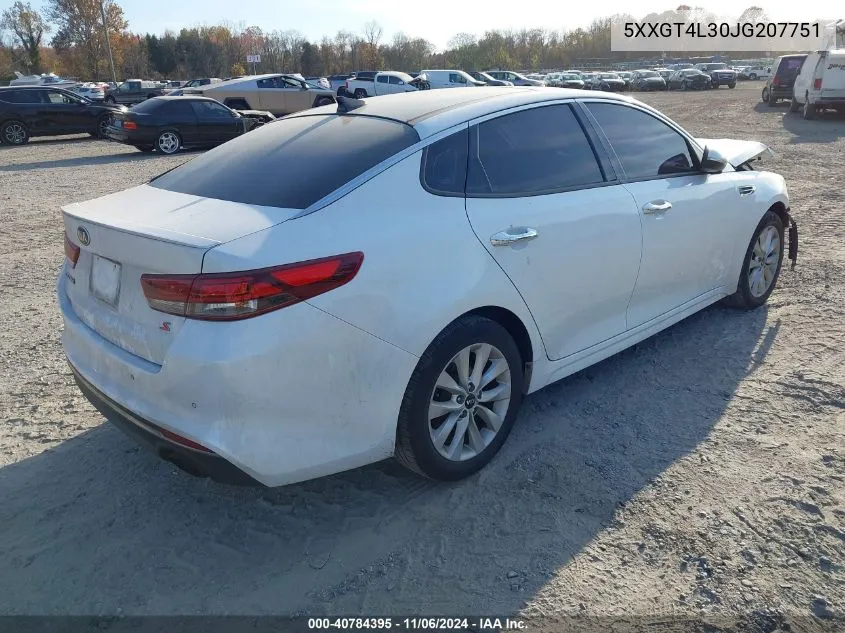 2018 Kia Optima S VIN: 5XXGT4L30JG207751 Lot: 40784395