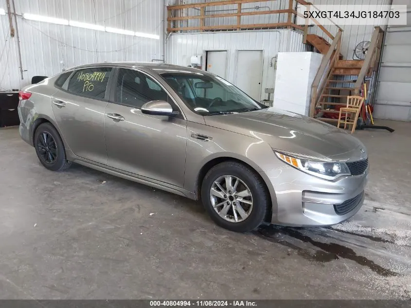 2018 Kia Optima Lx VIN: 5XXGT4L34JG184703 Lot: 40804994