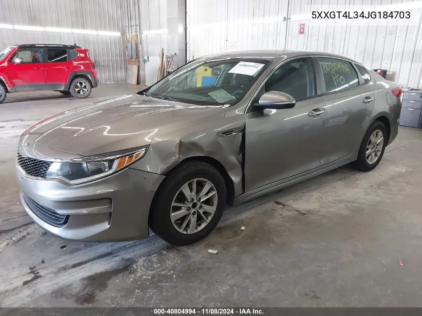 2018 Kia Optima Lx VIN: 5XXGT4L34JG184703 Lot: 40804994