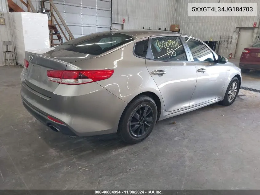 2018 Kia Optima Lx VIN: 5XXGT4L34JG184703 Lot: 40804994