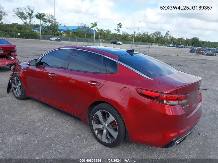 2018 Kia Optima Sx Turbo VIN: 5XXGW4L25JG189357 Lot: 40805254