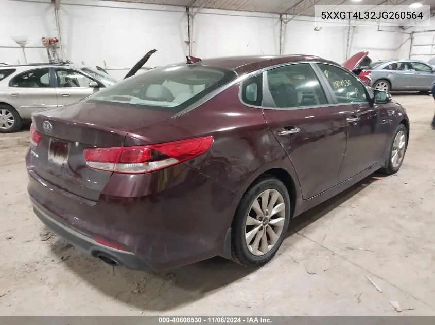 2018 Kia Optima Lx VIN: 5XXGT4L32JG260564 Lot: 40808530