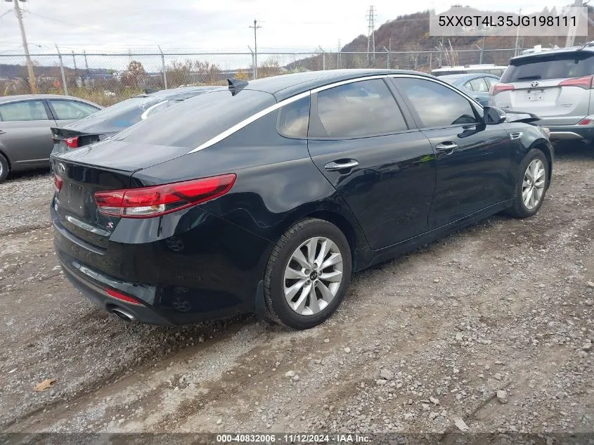 2018 Kia Optima S VIN: 5XXGT4L35JG198111 Lot: 40832006