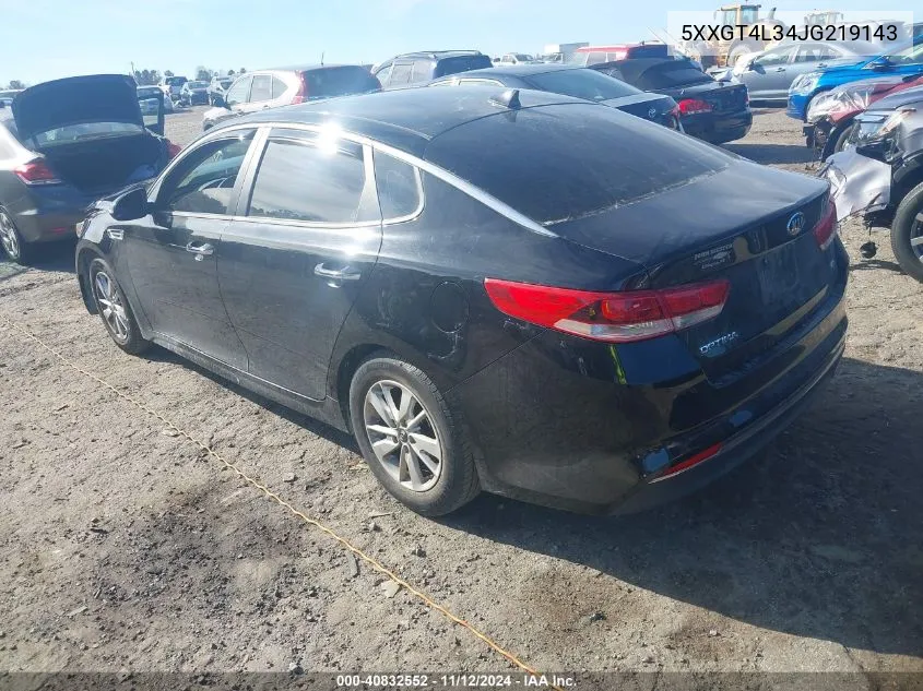 2018 Kia Optima Lx VIN: 5XXGT4L34JG219143 Lot: 40832552