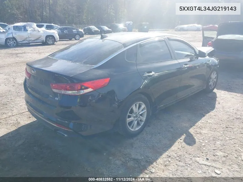 2018 Kia Optima Lx VIN: 5XXGT4L34JG219143 Lot: 40832552