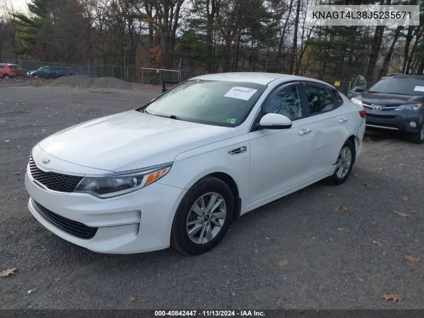 2018 Kia Optima Lx VIN: KNAGT4L38J5235671 Lot: 40842447