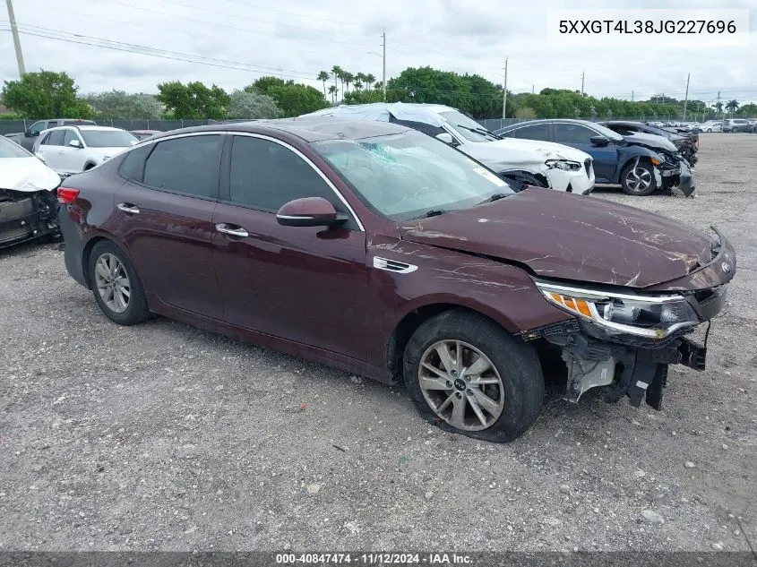 2018 Kia Optima Lx VIN: 5XXGT4L38JG227696 Lot: 40847474