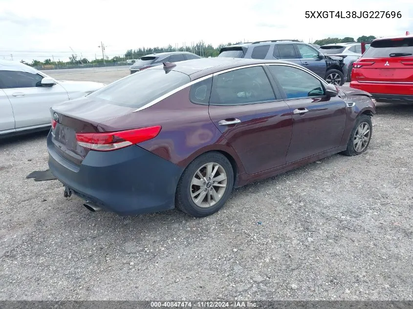 2018 Kia Optima Lx VIN: 5XXGT4L38JG227696 Lot: 40847474