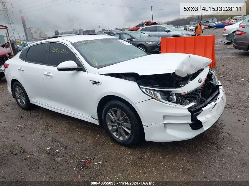 2018 Kia Optima Lx Turbo VIN: 5XXGT4L15JG228111 Lot: 40855093