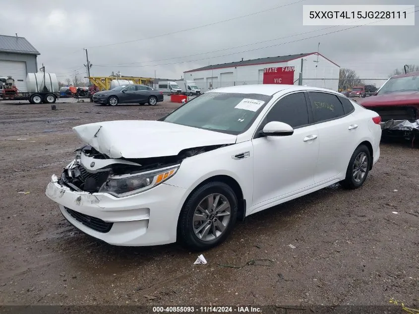 2018 Kia Optima Lx Turbo VIN: 5XXGT4L15JG228111 Lot: 40855093